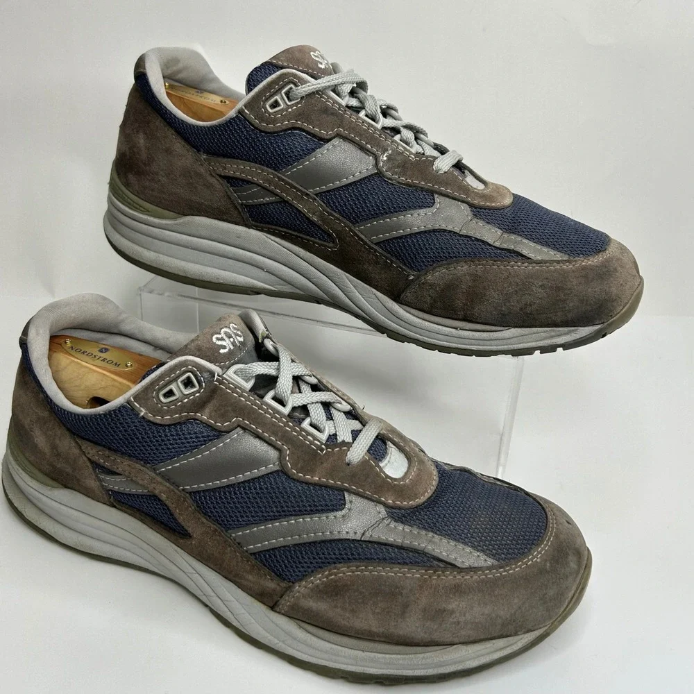SAS Journey Mens‎ 12 Walking Sneakers Navy Gray Suede Made USA Tripad Comfort